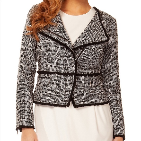 Tweed Moto Blazer Jacket - Picture 1 of 12